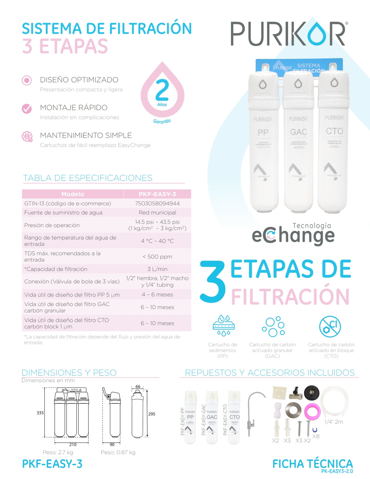 Sistema EASY3, EASY4 de Ultrafiltración