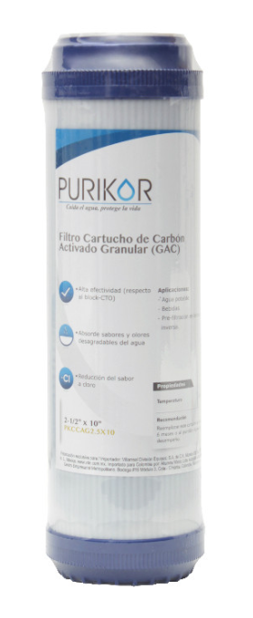 Cartuchos Carbón Activado en Línea, Bloque y Granular (GAC)